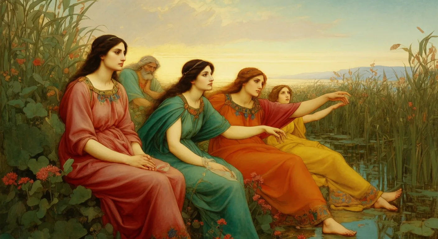 Creation of the World - Biblical Painting in Pre Raphaelite Style