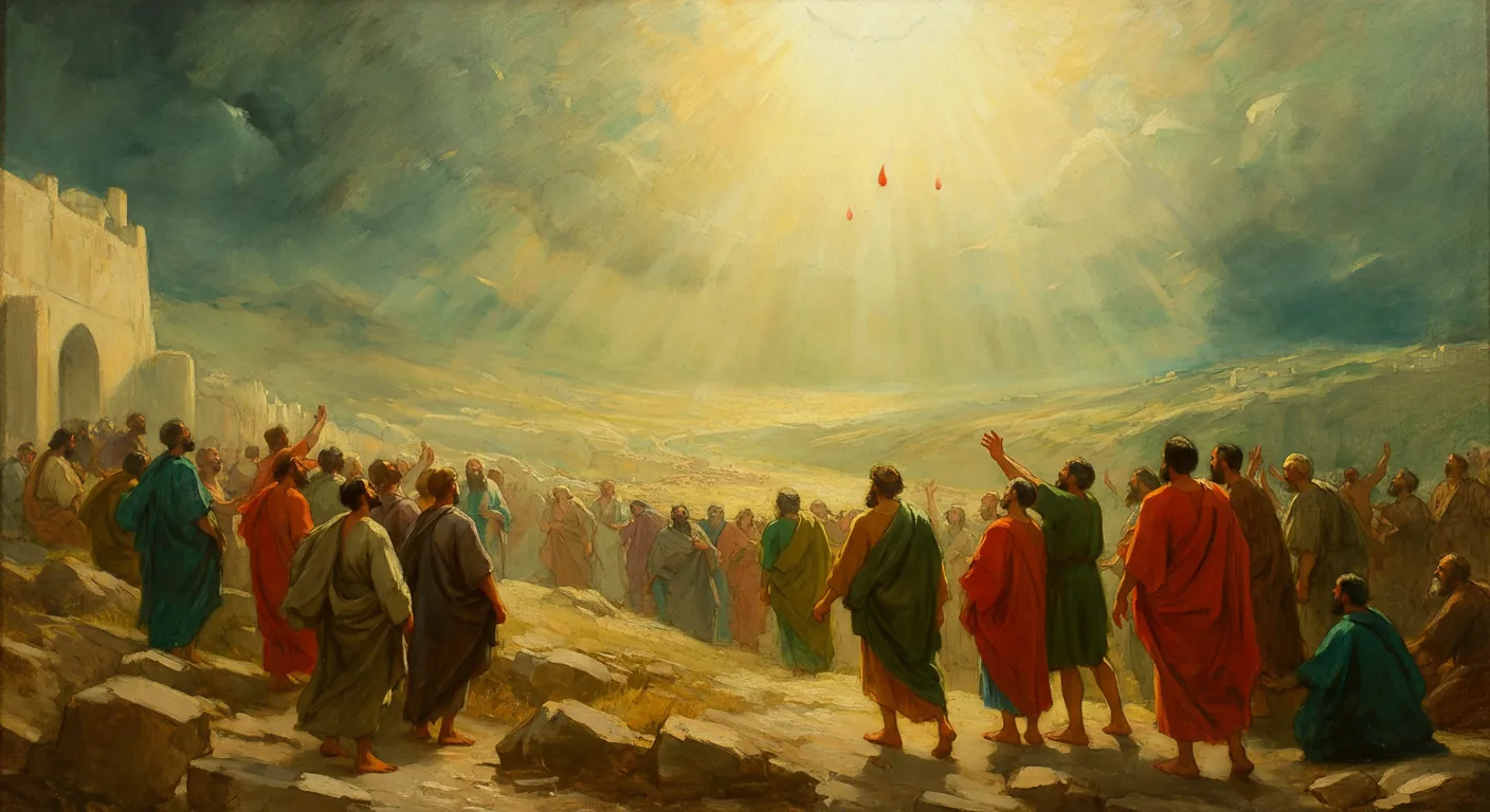 Pentecost: Birth of the Church - Biblical Painting in Romantic Period Style