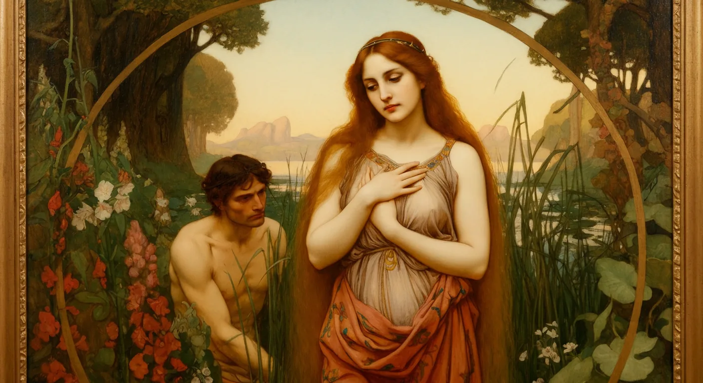 The Fall of Man - Biblical Painting in Pre Raphaelite Style