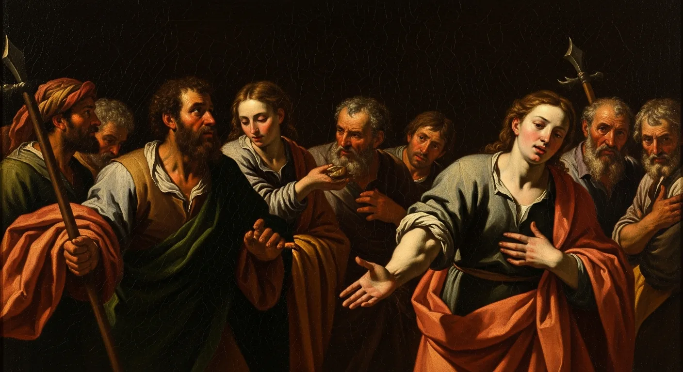 Twelve Spies Sent to Canaan - Biblical Painting in Baroque Drama Style